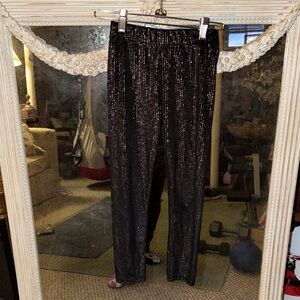 Elegant Black Glitter ZARA velvety leggings with sparkles